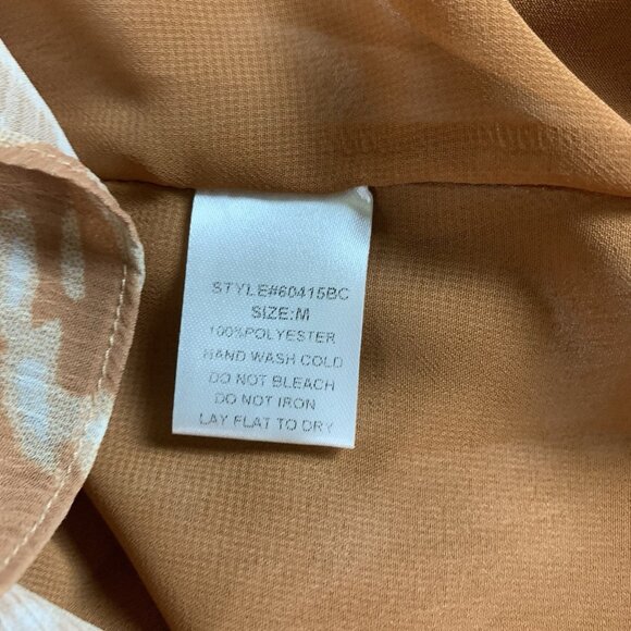 Grade And Gather Rust Animal Print Ruffle Dress M Boho Smocked Waist - Picture 6 of 6